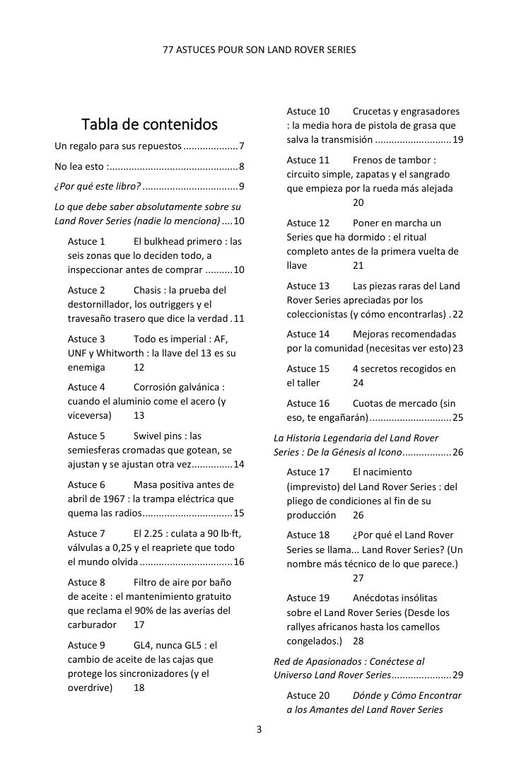 Índice (1/4): los 77 consejos tratados