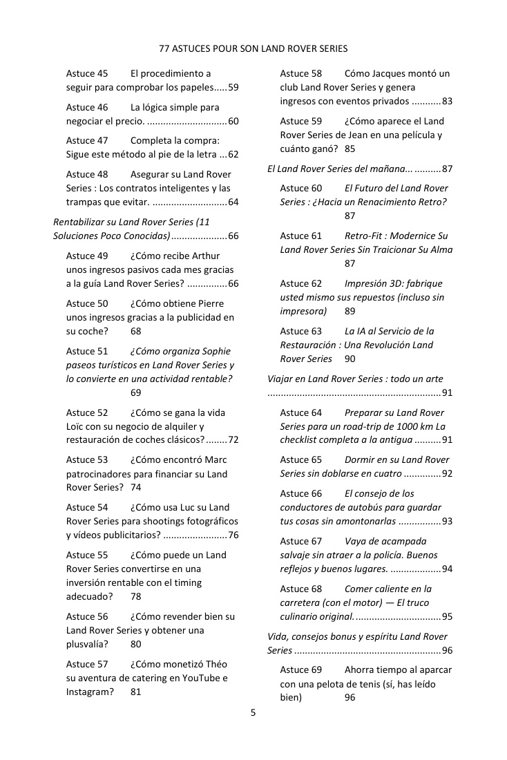 Índice (3/4): los 77 consejos tratados