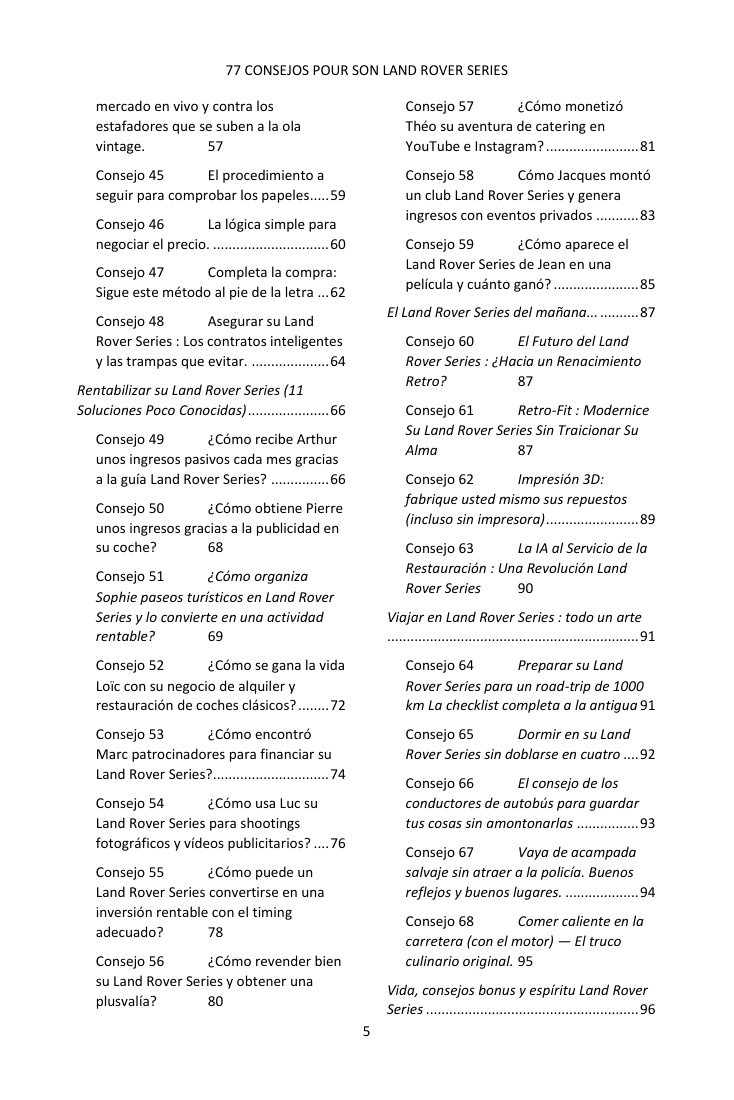 Índice (3/4): los 77 consejos tratados