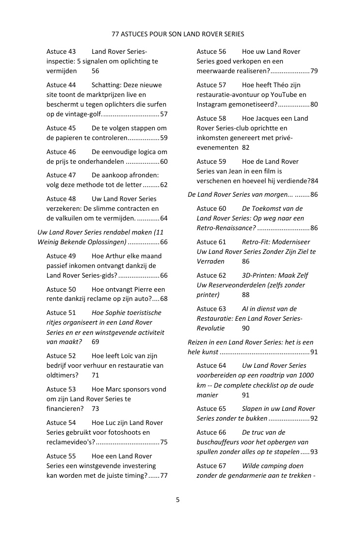 Inhoudsopgave (3/4): de 77 behandelde tips