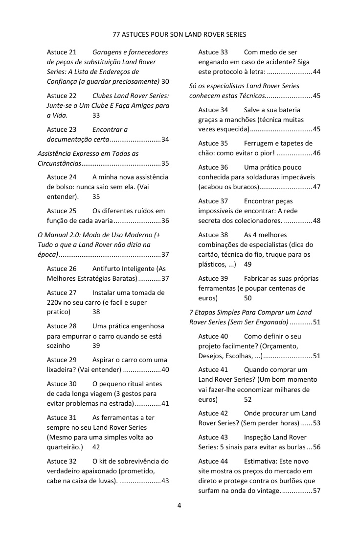 Índice (2/4): as 77 dicas abordadas