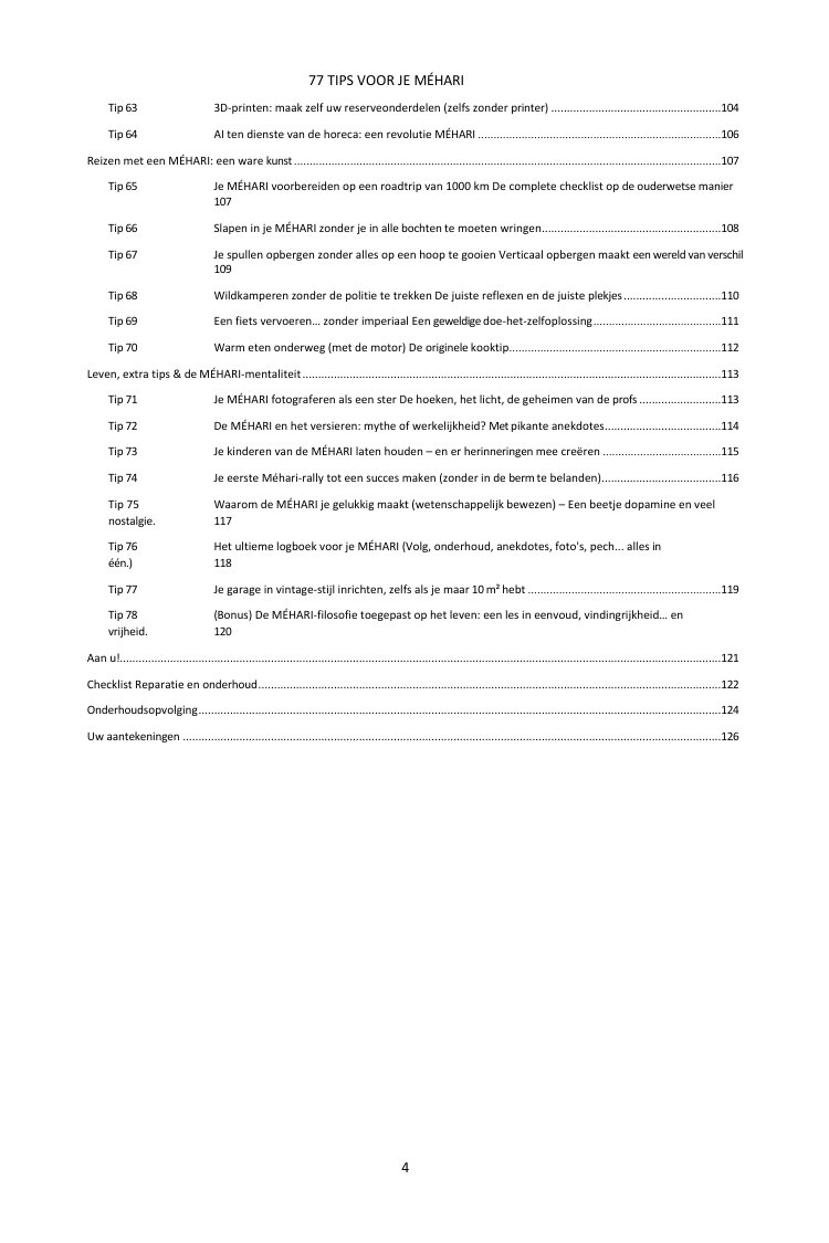 Inhoudsopgave (3/3): de 77 behandelde tips