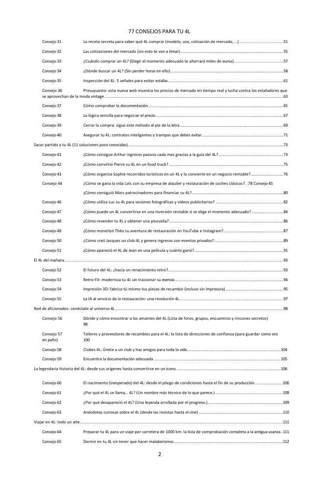 Índice (2/3): los 77 consejos tratados