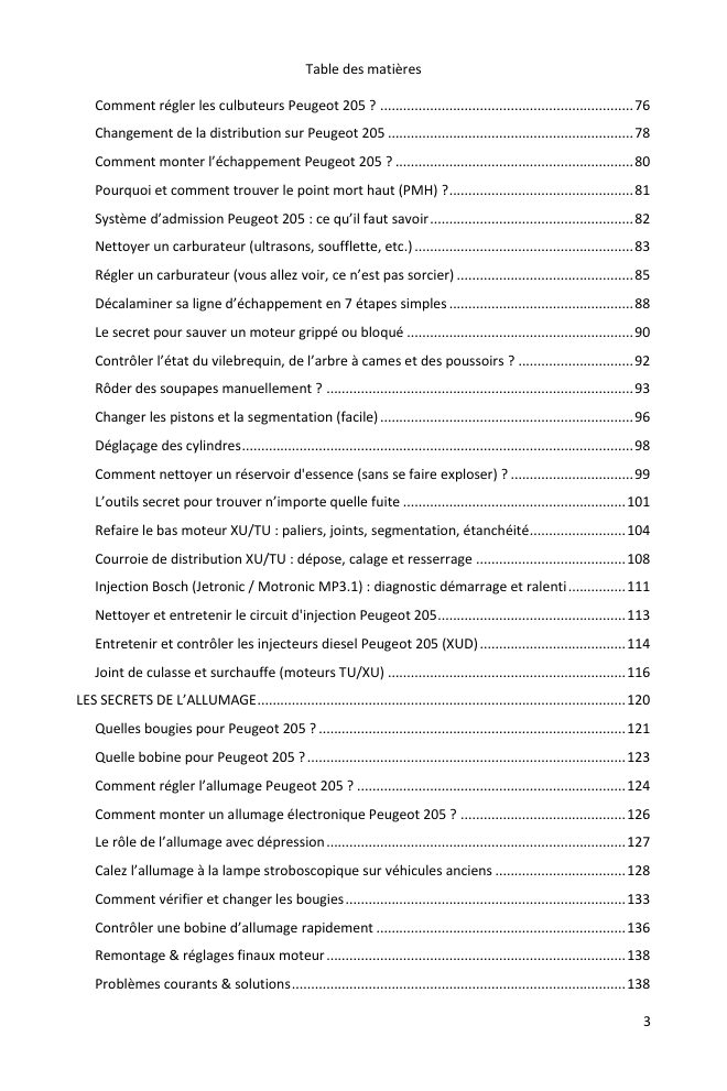 Table des matières (3/7) : tout ce que couvre le guide