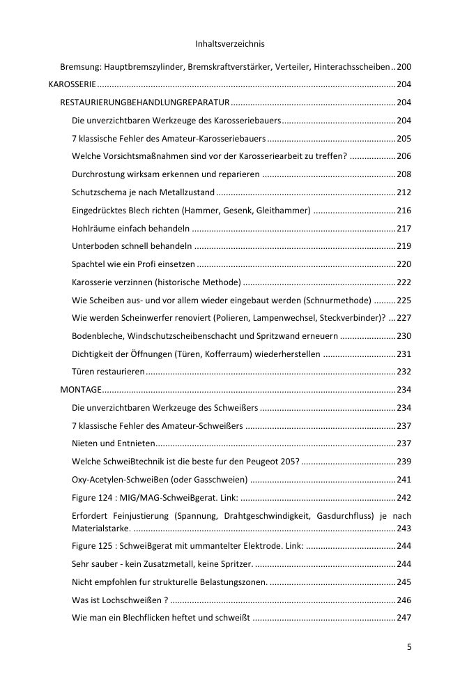 Inhaltsverzeichnis (5/7): alles, was der Leitfaden abdeckt