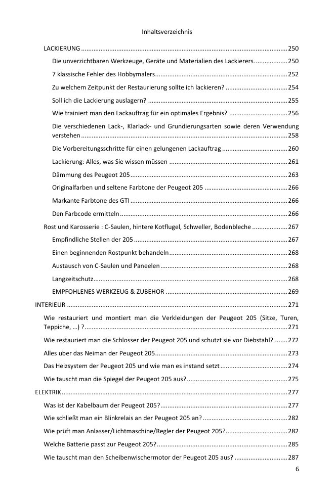 Inhaltsverzeichnis (6/7): alles, was der Leitfaden abdeckt
