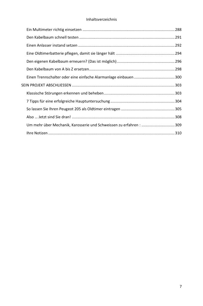 Inhaltsverzeichnis (7/7): alles, was der Leitfaden abdeckt
