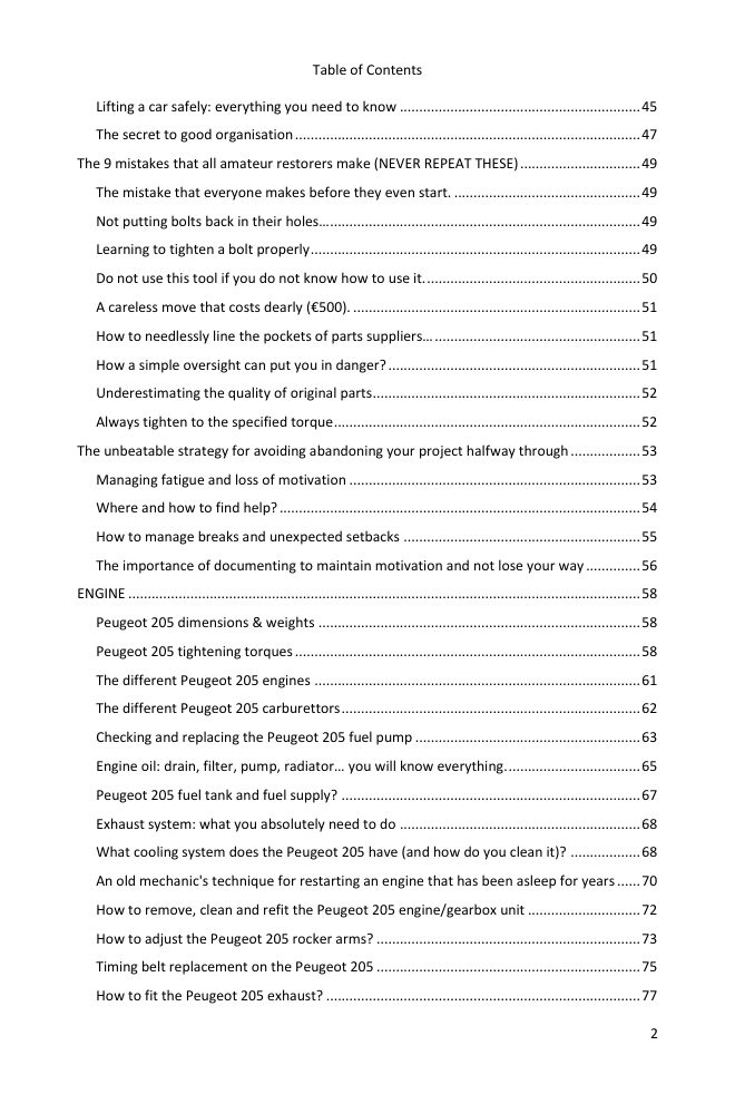 Table of contents (2/7): everything the guide covers
