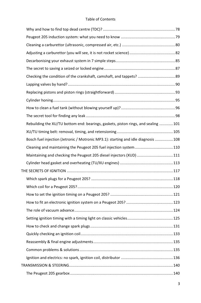 Table of contents (3/7): everything the guide covers