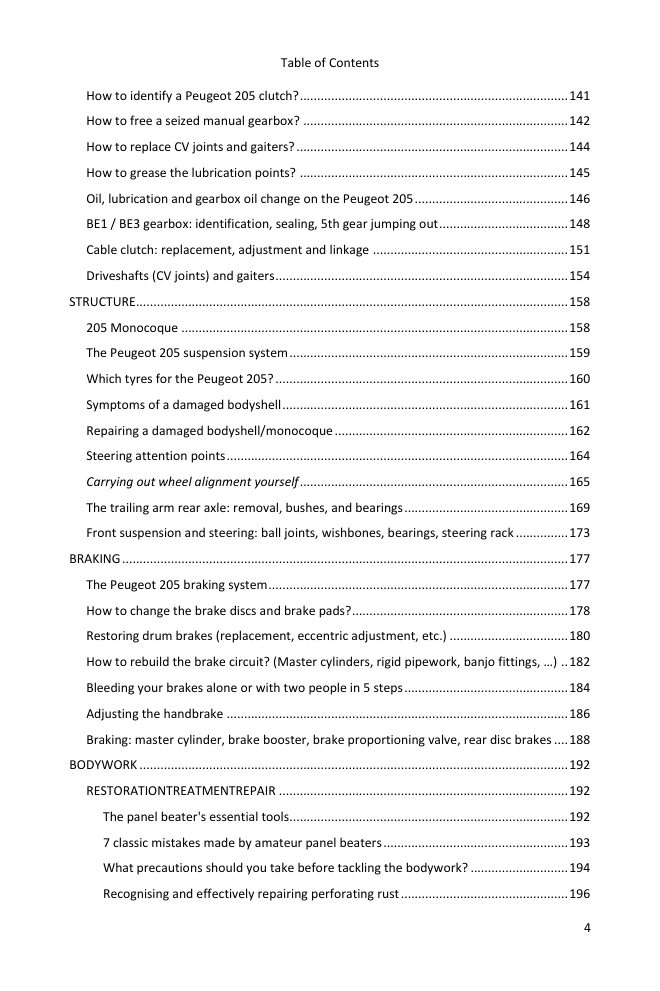 Table of contents (4/7): everything the guide covers