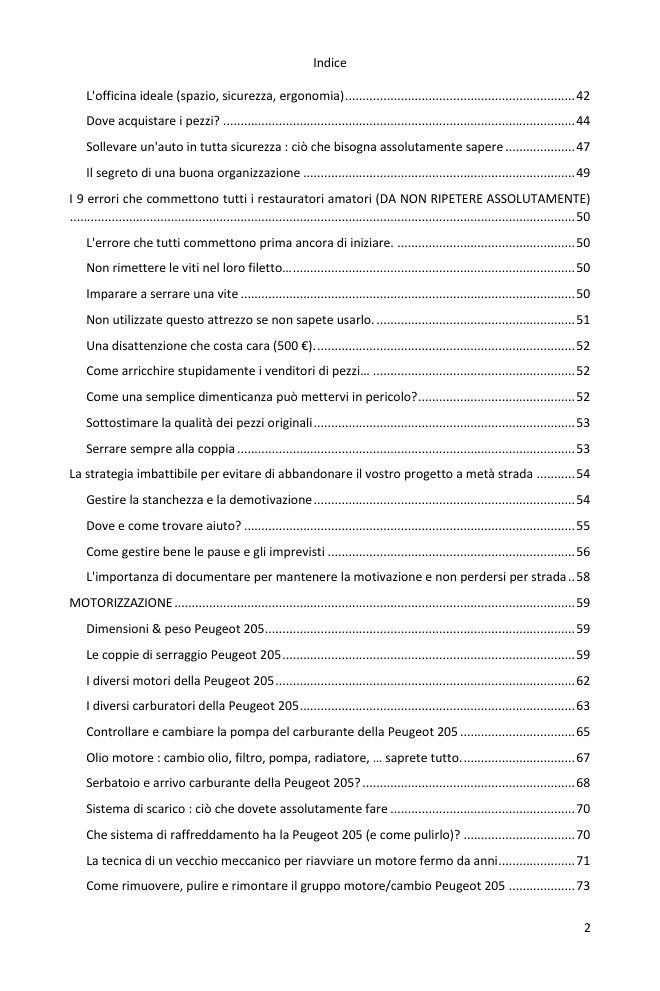 Indice (2/7): tutto ciò che la guida tratta