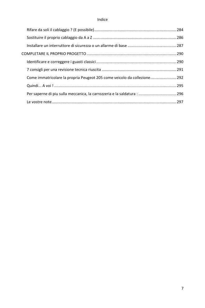 Indice (7/7): tutto ciò che la guida tratta