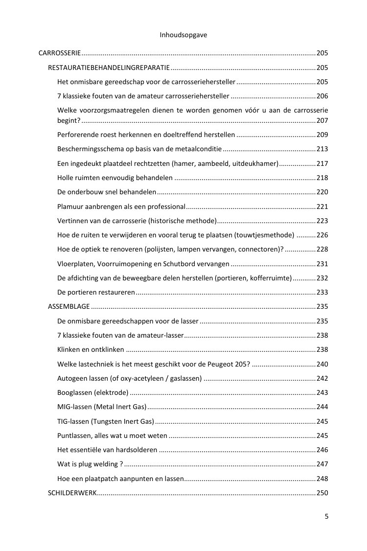 Inhoudsopgave (5/7): alles wat de gids behandelt