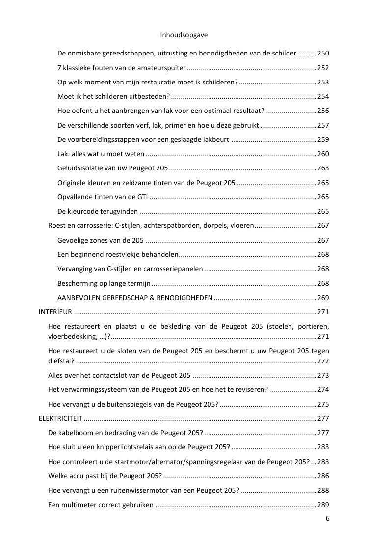 Inhoudsopgave (6/7): alles wat de gids behandelt