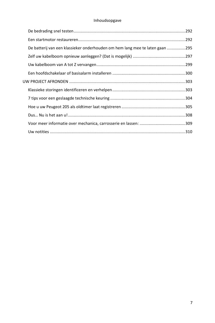 Inhoudsopgave (7/7): alles wat de gids behandelt