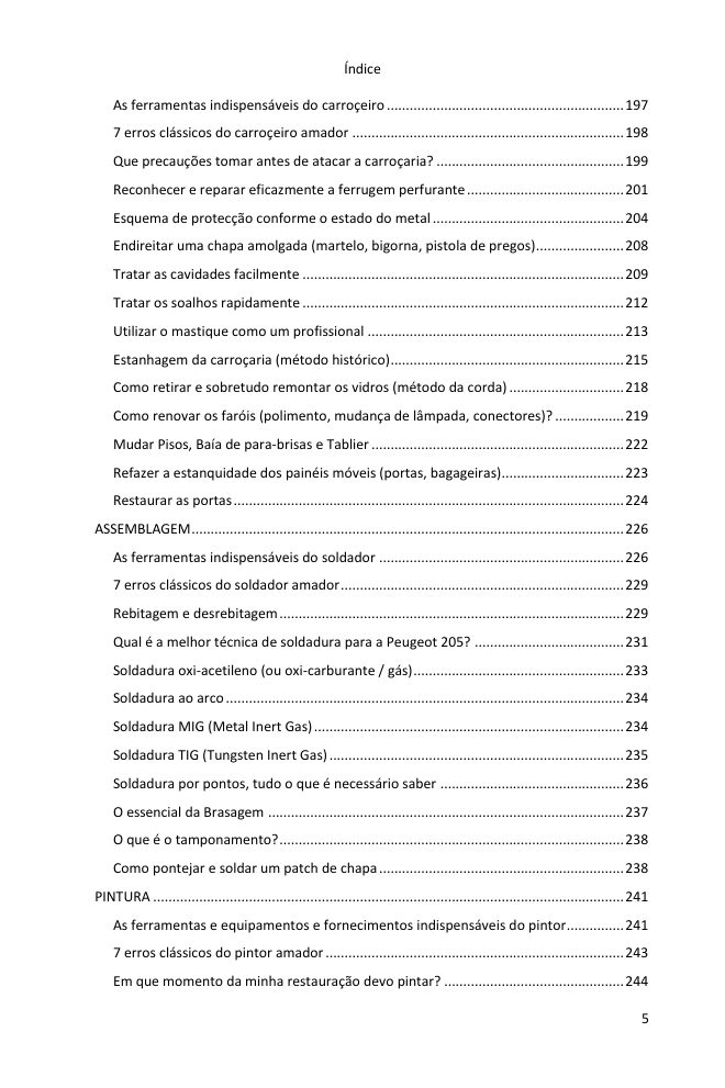 Índice (5/7): tudo o que o guia abrange