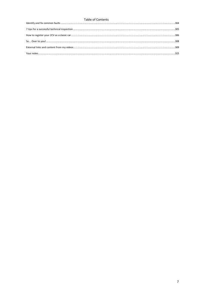 Table of contents (6/6): everything the guide covers