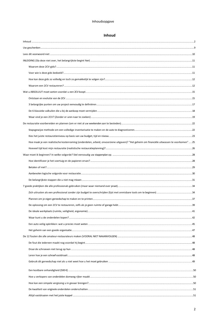 Inhoudsopgave (1/5): alles wat de gids behandelt