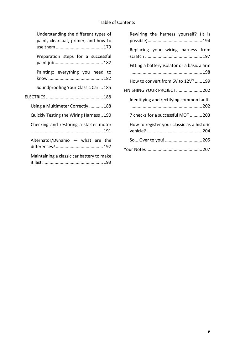 Table of contents (4/4): everything the guide covers