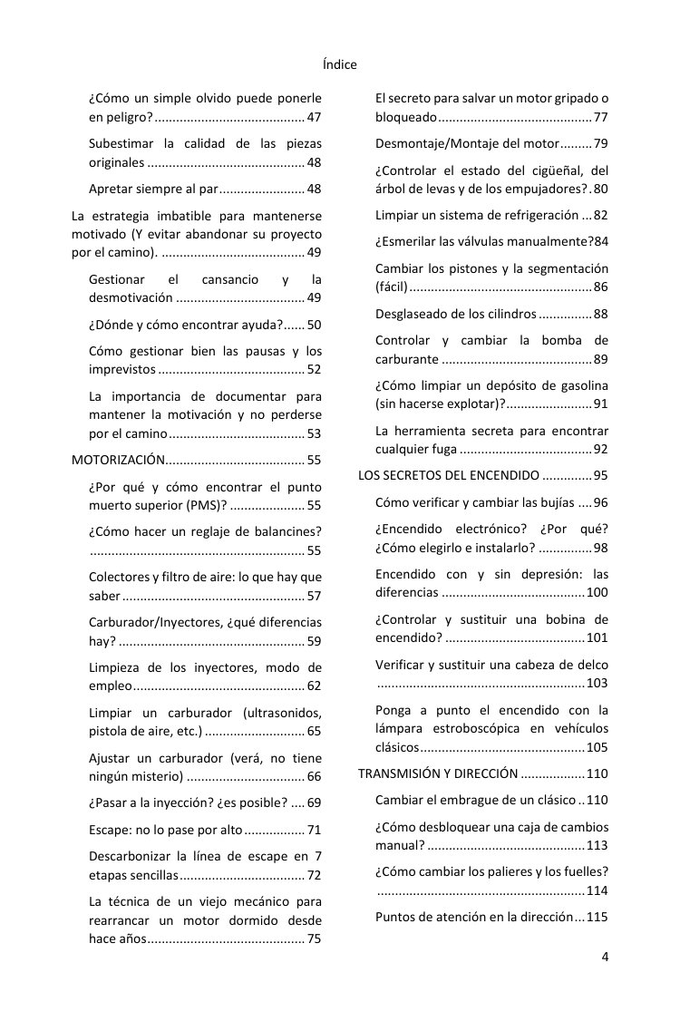 Índice (2/4): todo lo que cubre la guía