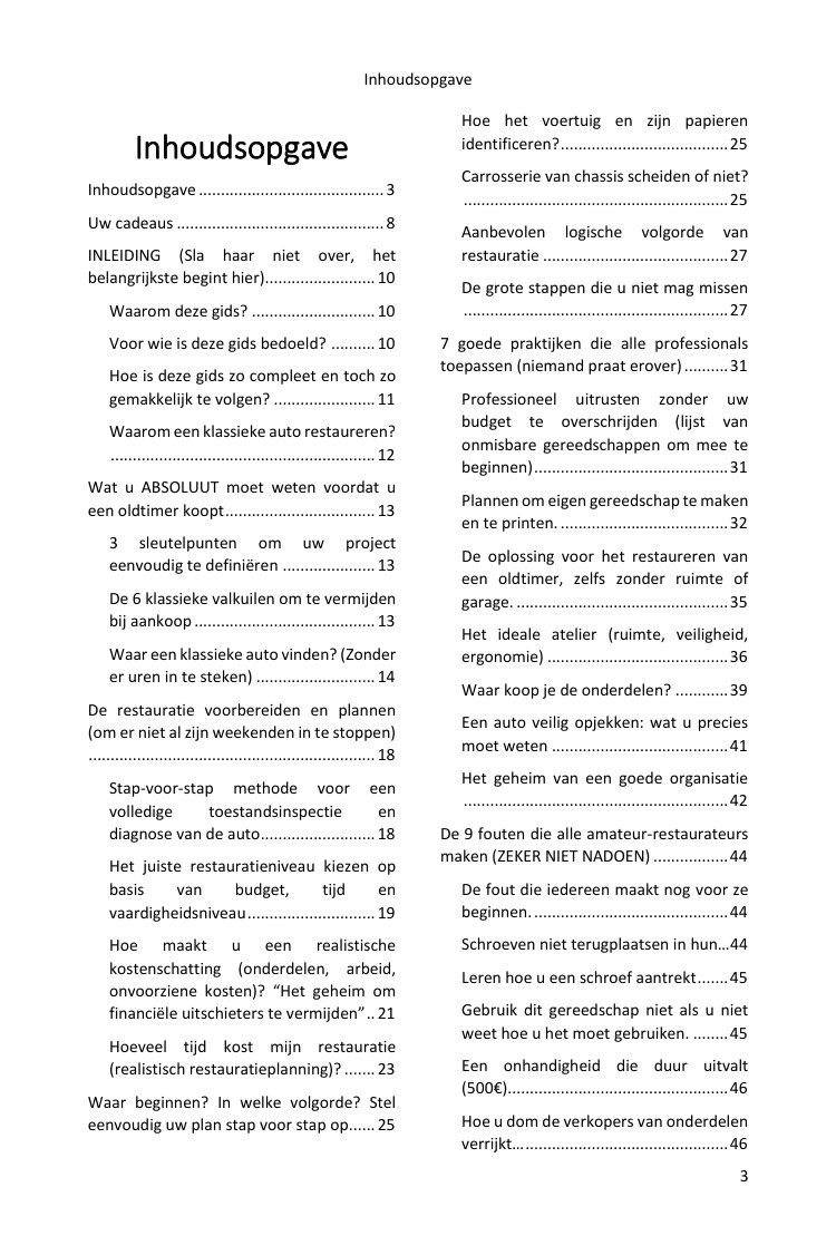 Inhoudsopgave (1/4): alles wat de gids behandelt