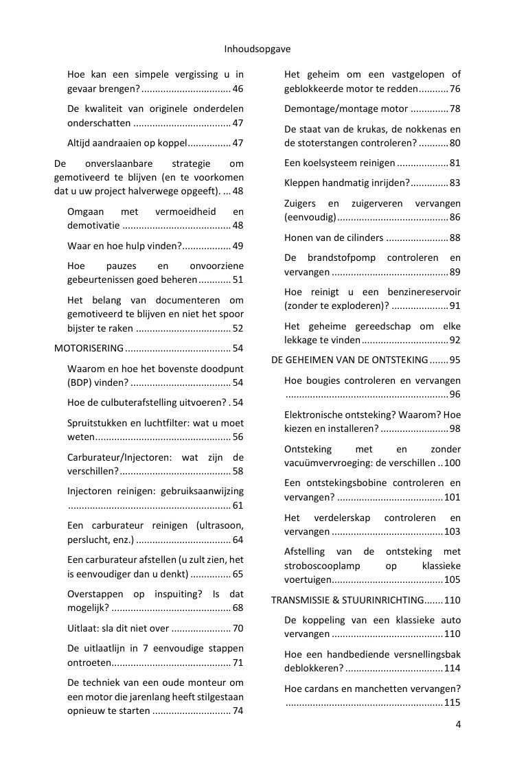 Inhoudsopgave (2/4): alles wat de gids behandelt