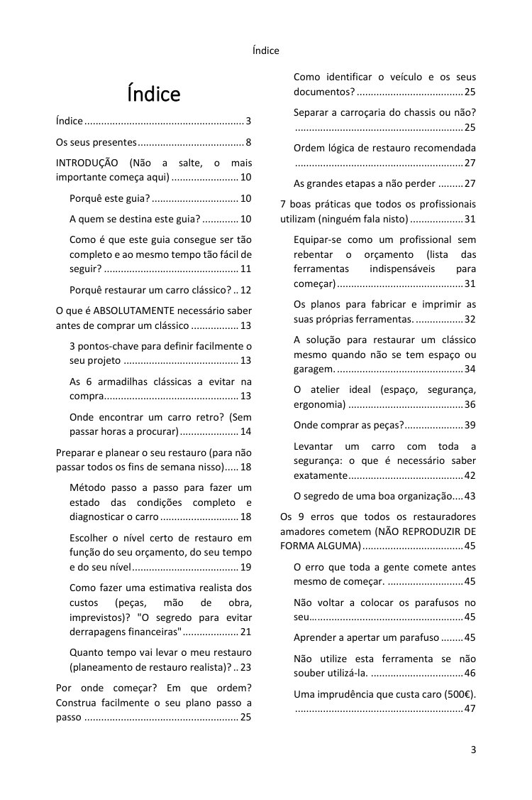 Índice (1/4): tudo o que o guia cobre