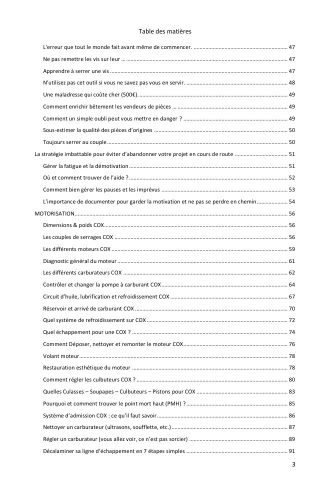 Table des matières (2/6) : tout ce que couvre le guide