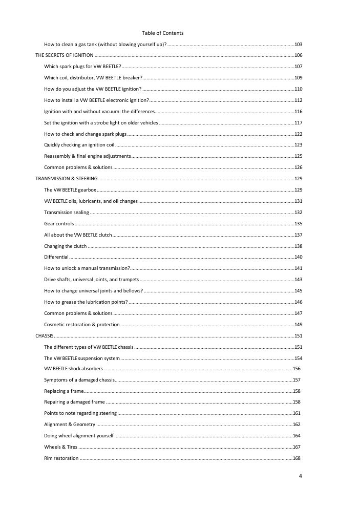 Table of contents (3/6): everything the guide covers