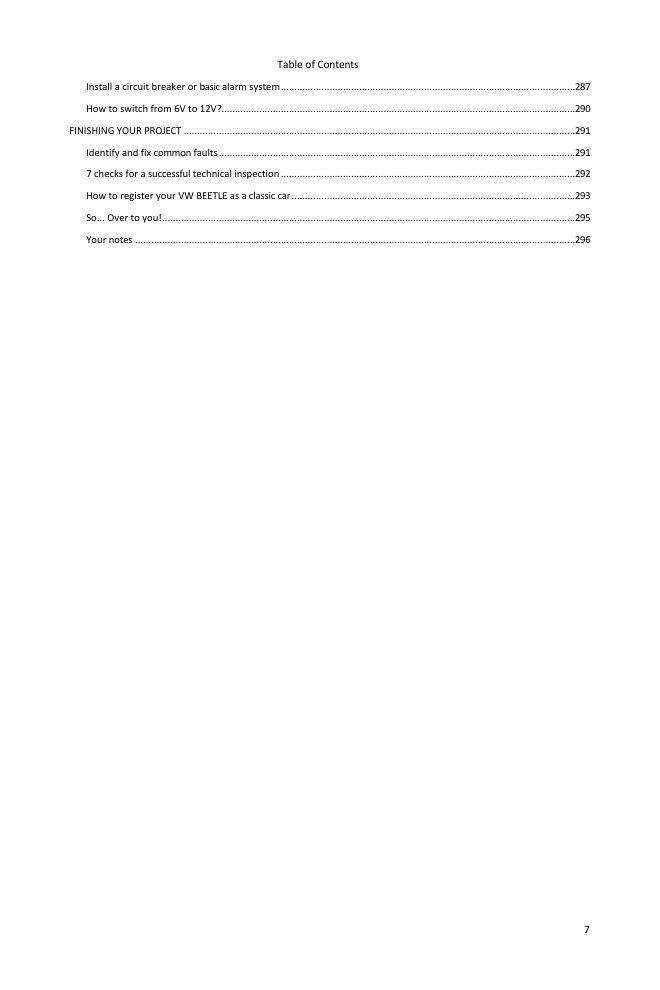 Table of contents (6/6): everything the guide covers