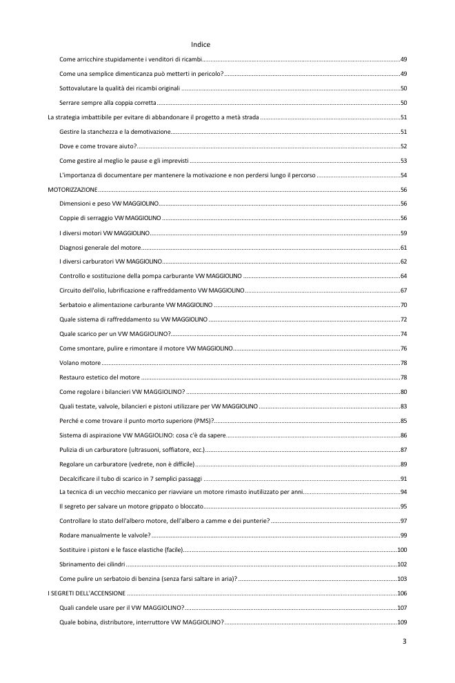 Indice (2/5): tutto ciò che la guida tratta