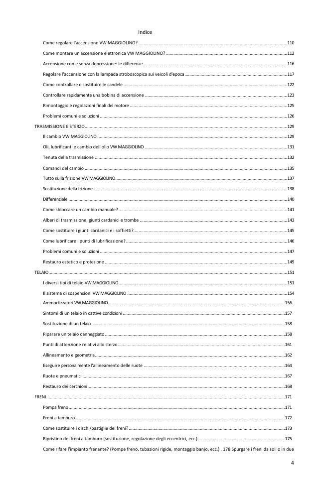 Indice (3/5): tutto ciò che la guida tratta