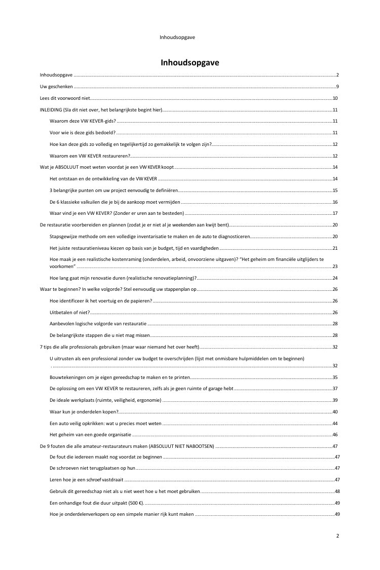 Inhoudsopgave (1/5): alles wat de gids behandelt