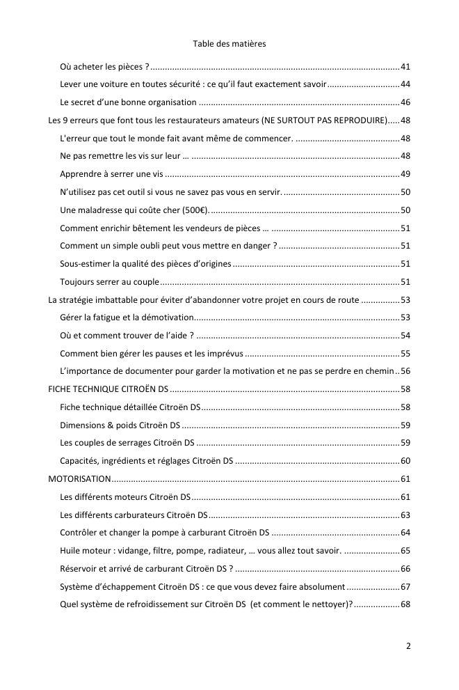 Table des matières (2/7) : tout ce que couvre le guide