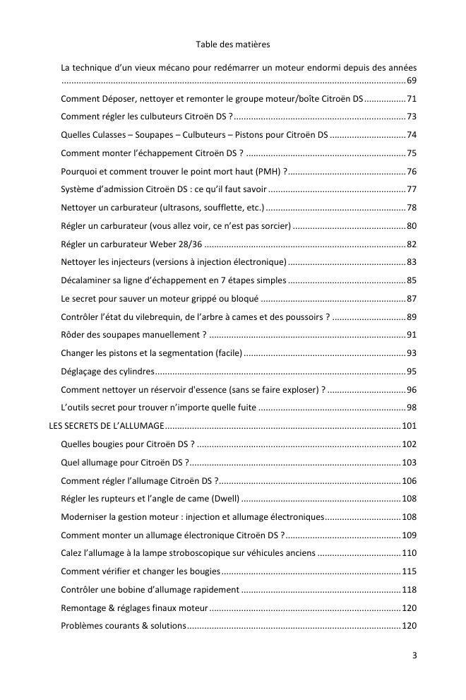 Table des matières (3/7) : tout ce que couvre le guide