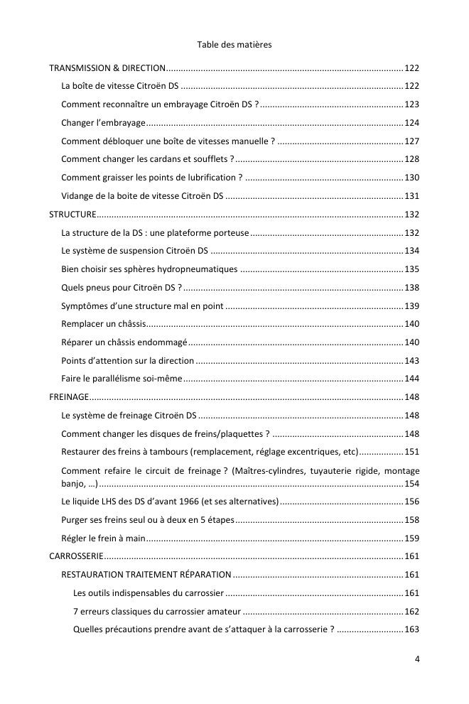 Table des matières (4/7) : tout ce que couvre le guide
