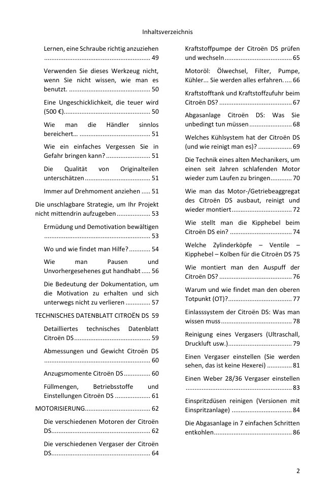 Inhaltsverzeichnis (2/5): alles, was der Leitfaden abdeckt