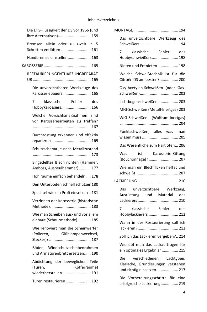 Inhaltsverzeichnis (4/5): alles, was der Leitfaden abdeckt
