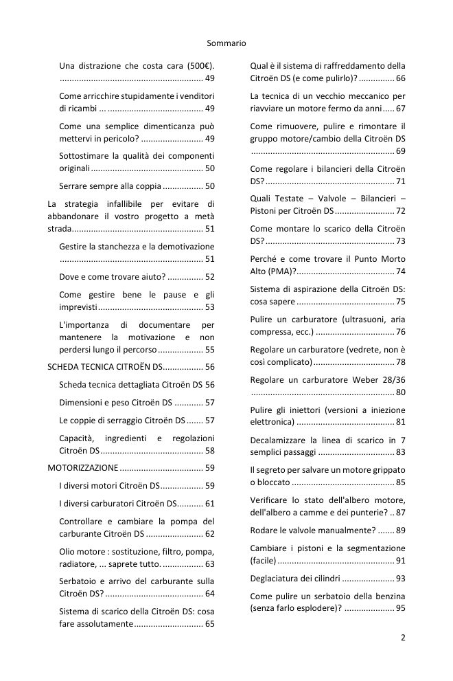 Indice (2/5): tutto ciò che la guida tratta