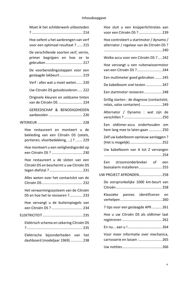 Inhoudsopgave (5/5): alles wat de gids behandelt