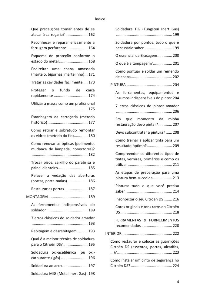 Índice (4/5): tudo o que o guia abrange