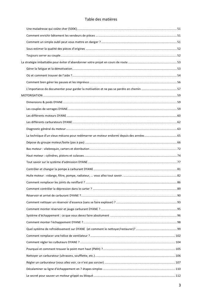Table des matières (2/6) : tout ce que couvre le guide