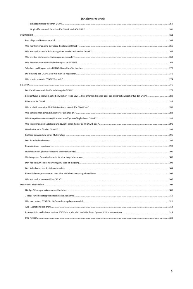 Inhaltsverzeichnis (5/5): alles, was der Leitfaden abdeckt