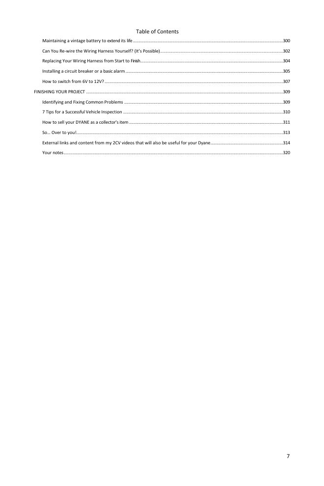 Table of contents (6/6): everything the guide covers