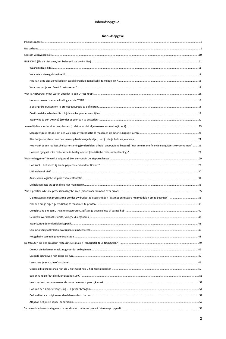Inhoudsopgave (1/5): alles wat de gids behandelt