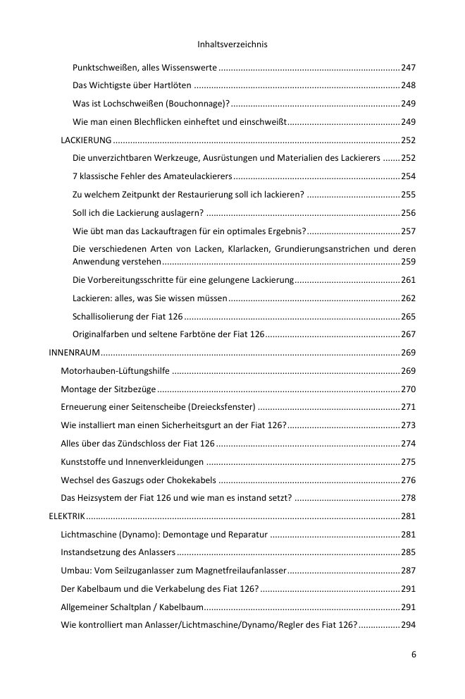 Inhaltsverzeichnis (6/7): alles, was der Leitfaden abdeckt