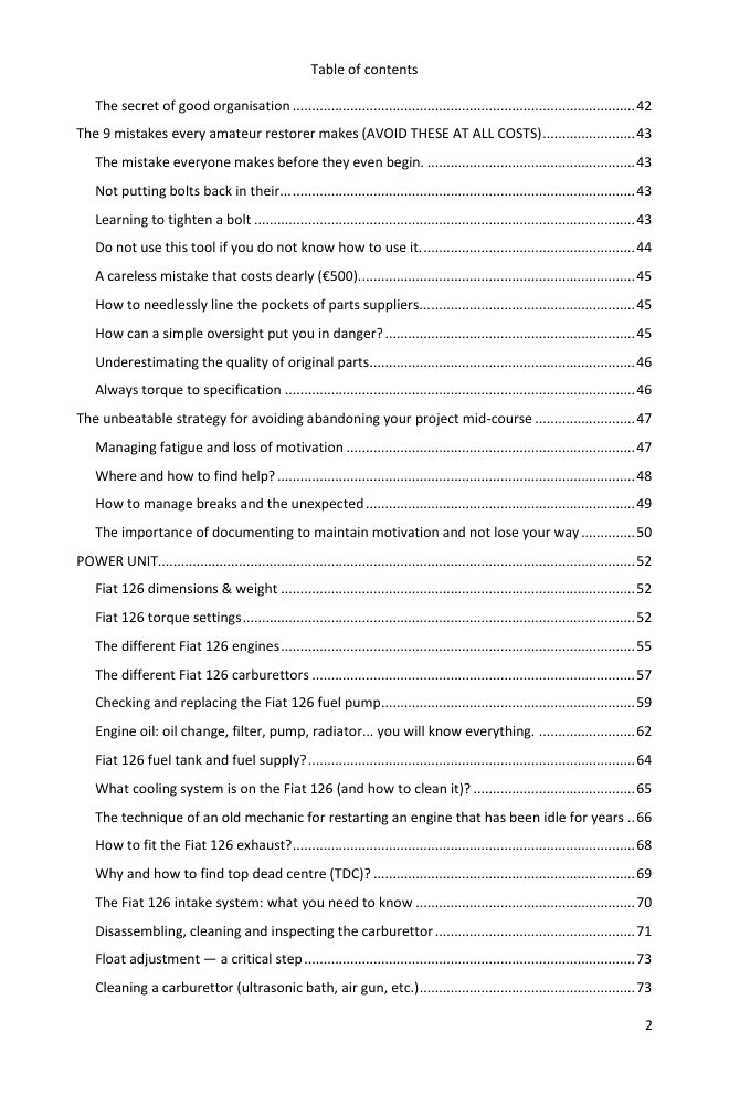 Table of contents (2/7): everything the guide covers