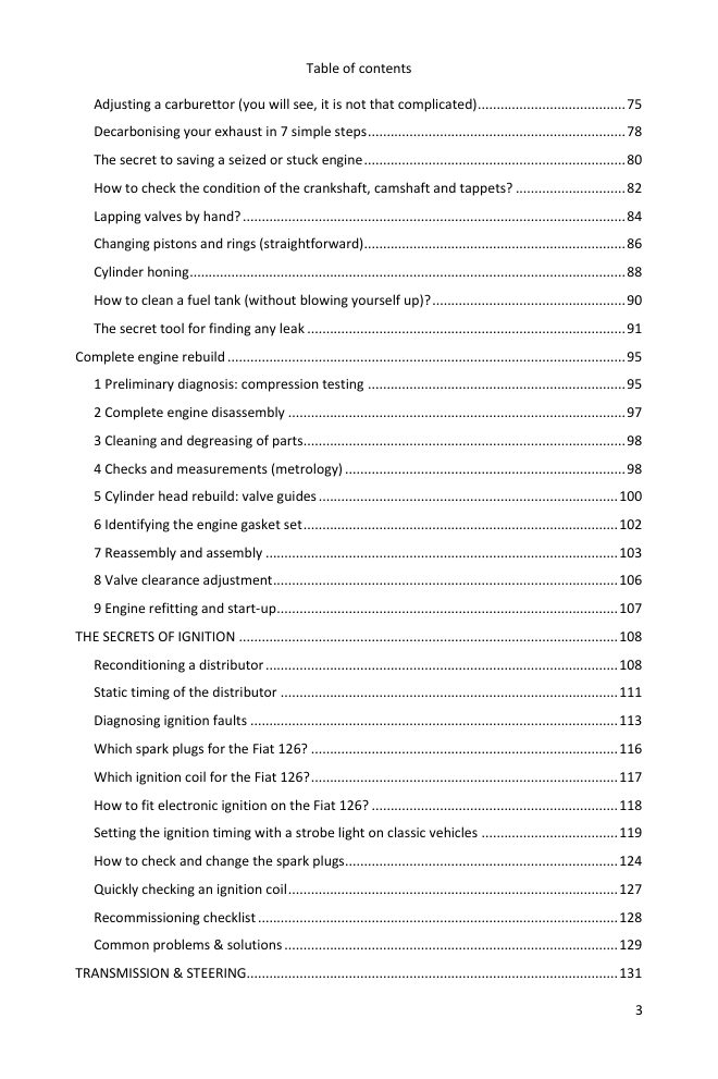 Table of contents (3/7): everything the guide covers