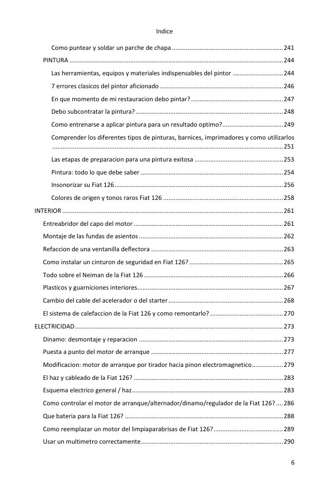 Índice (6/7): todo lo que cubre la guía