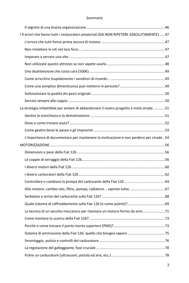 Indice (2/7): tutto ciò che la guida tratta